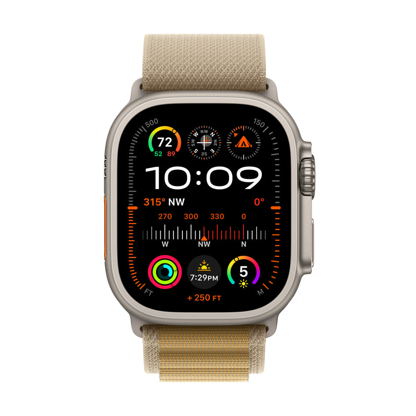 Apple Watch Ultra 2 GPS + Cellular 49mm Natural Titanium Case with Tan Alpine Loop - M - iSTYLE BG