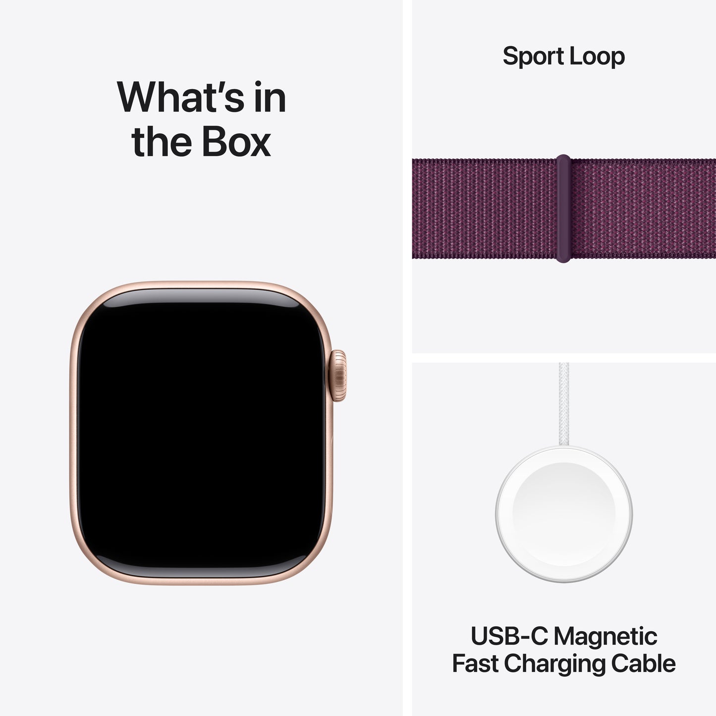 Apple Watch Series 10 GPS 42mm Rose Gold Aluminium Case with Plum Sport Loop - iSTYLE BG