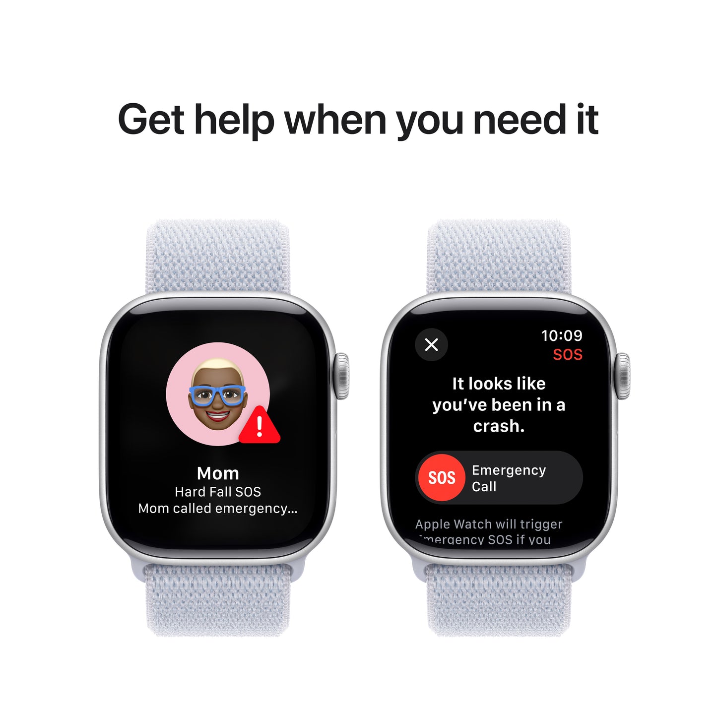 Apple Watch Series 10 GPS 42mm Silver Aluminium Case with Blue Cloud Sport Loop - iSTYLE BG