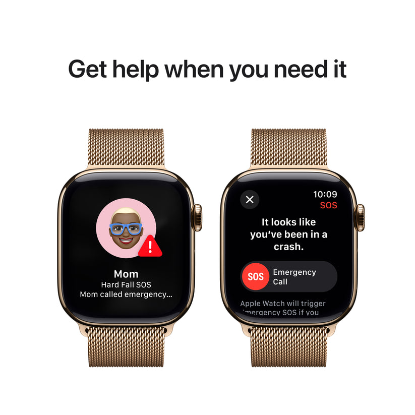 Apple Watch Series 10 GPS + Cellular 42mm Gold Titanium Case with Gold Milanese Loop - iSTYLE BG