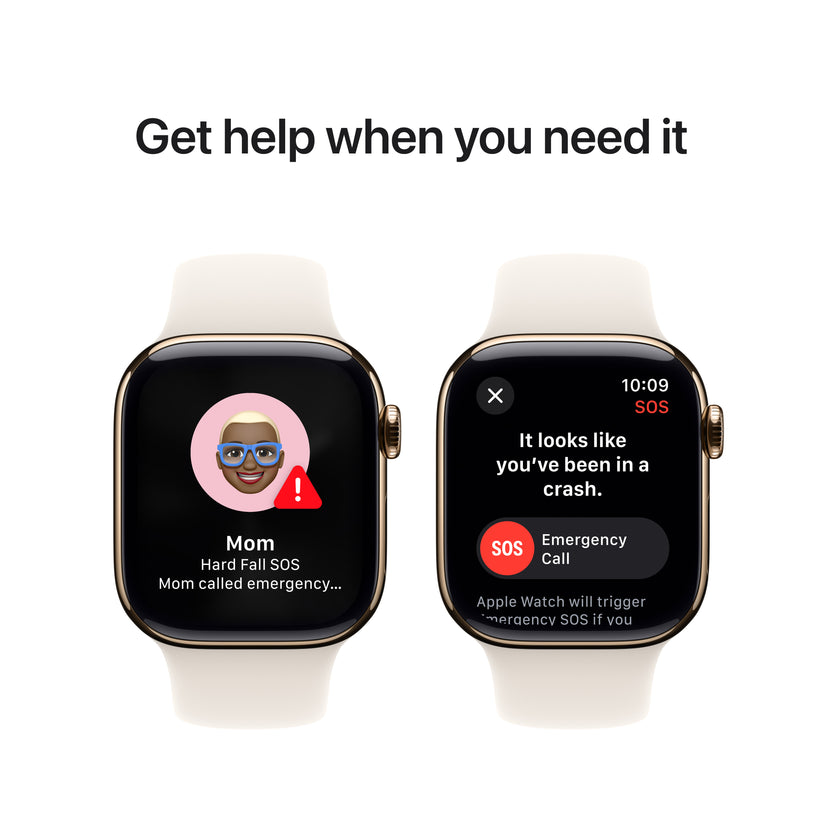 Apple Watch Series 10 GPS + Cellular 42mm Gold Titanium Case with Starlight Sport Band - M/L - iSTYLE BG