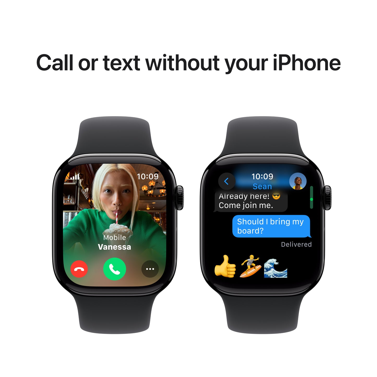 Apple Watch Series 10 GPS + Cellular 42mm Jet Black Aluminium Case with Black Sport Band - S/M - iSTYLE BG