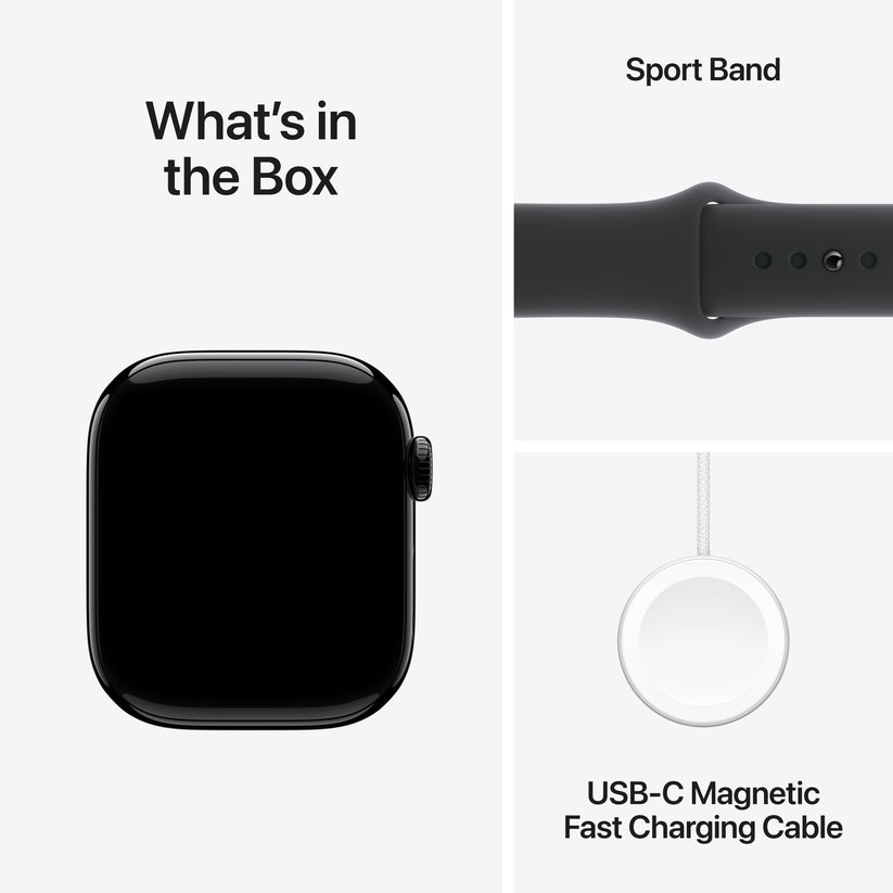 Apple Watch Series 10 GPS + Cellular 42mm Jet Black Aluminium Case with Black Sport Band - S/M - iSTYLE BG