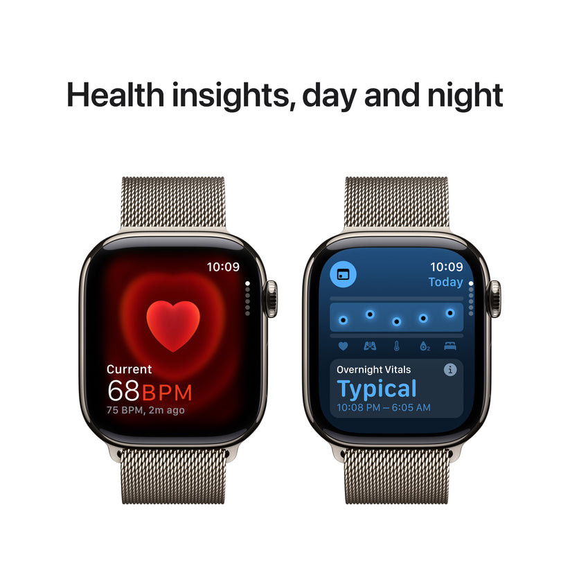 Apple Watch Series 10 GPS + Cellular 42mm Natural Titanium Case with Natural Milanese Loop - iSTYLE BG