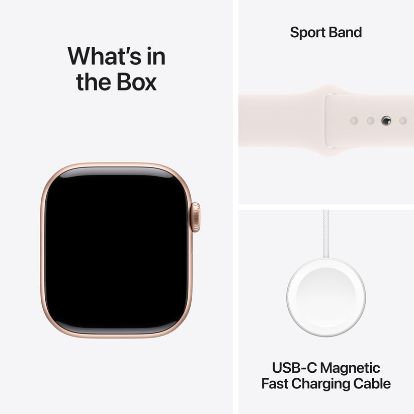 Apple Watch Series 10 GPS + Cellular 42mm Rose Gold Aluminium Case with Light Blush Sport Band - M/L - iSTYLE BG