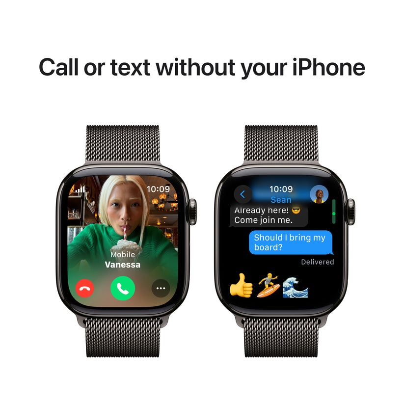Apple Watch Series 10 GPS + Cellular 42mm Slate Titanium Case with Slate Milanese Loop - iSTYLE BG