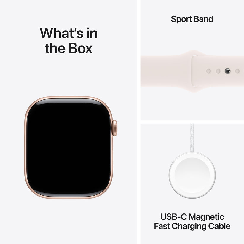 Apple Watch Series 10 GPS 46mm Rose Gold Aluminium Case with Light Blush Sport Band - S/M - iSTYLE BG
