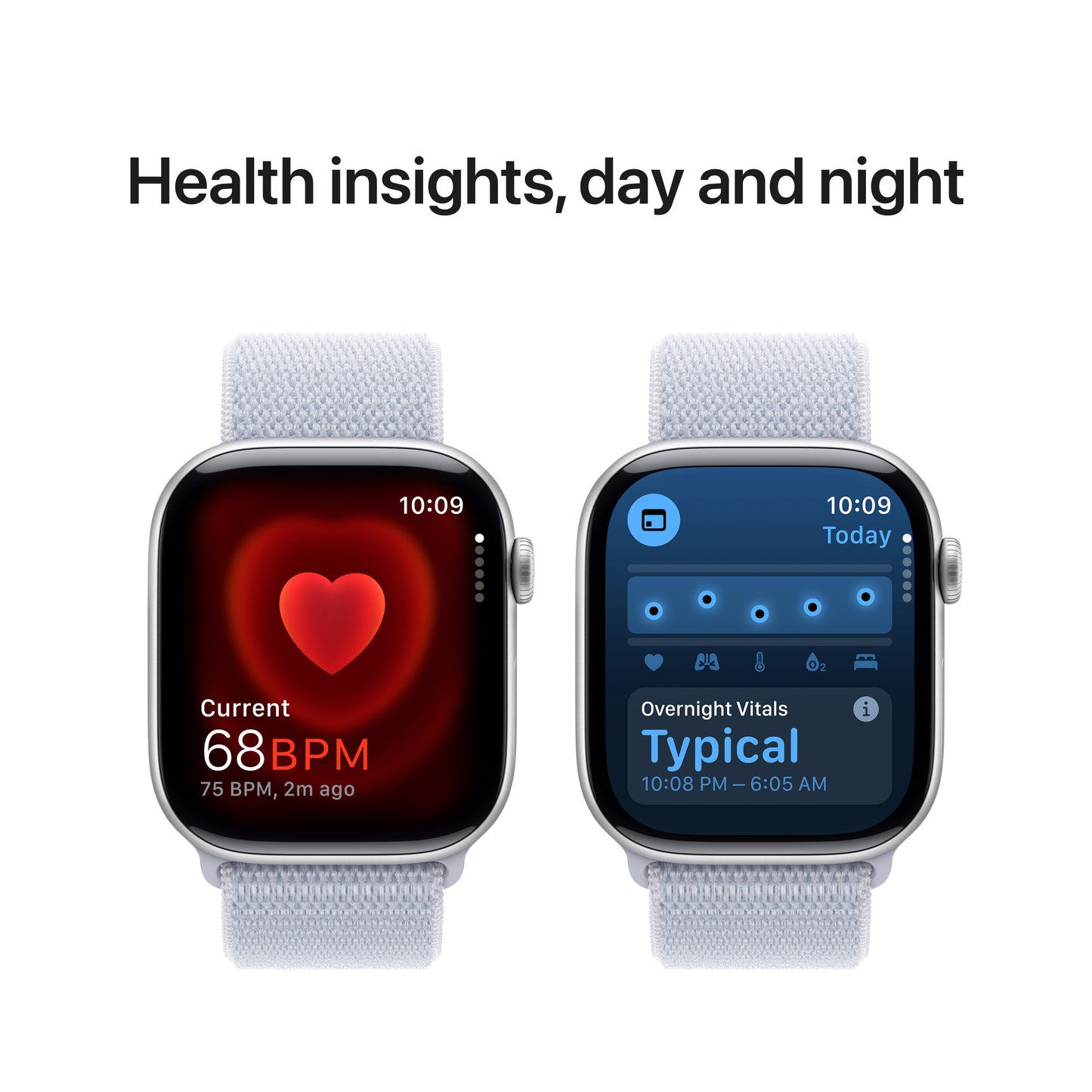 Apple Watch Series 10 GPS 46mm Silver Aluminium Case with Blue Cloud Sport Loop - iSTYLE BG