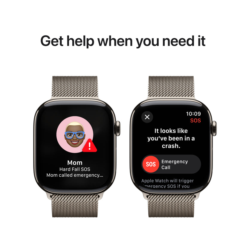 Apple Watch Series 10 GPS + Cellular 46mm Natural Titanium Case with Natural Milanese Loop - M/L - iSTYLE BG
