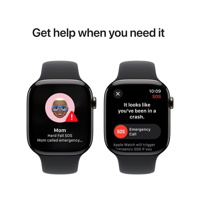 Apple Watch Series 10 GPS + Cellular 46mm Slate Titanium Case with Black Sport Band - M/L - iSTYLE BG