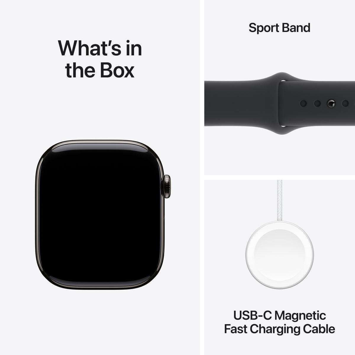 Apple Watch Series 10 GPS + Cellular 46mm Slate Titanium Case with Black Sport Band - M/L - iSTYLE BG