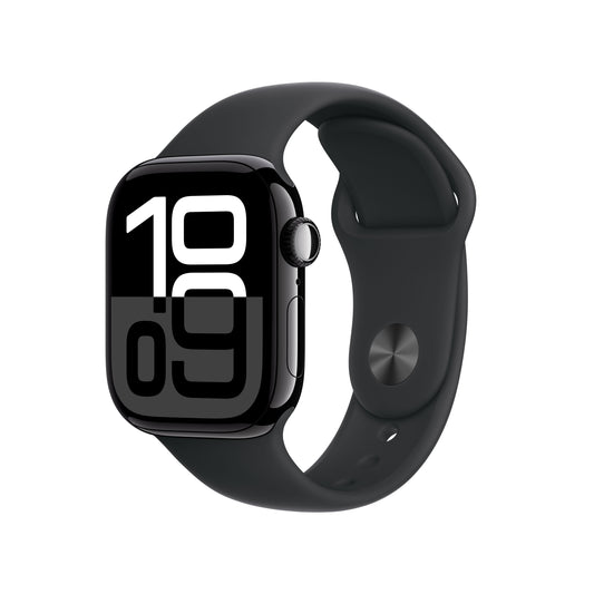 Apple Watch Series 10 GPS 42mm Jet Black Aluminium Case with Black Sport Band - S/M - iSTYLE BG