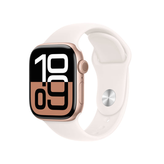 Apple Watch Series 10 GPS 42mm Rose Gold Aluminium Case with Light Blush Sport Band - S/M - iSTYLE BG