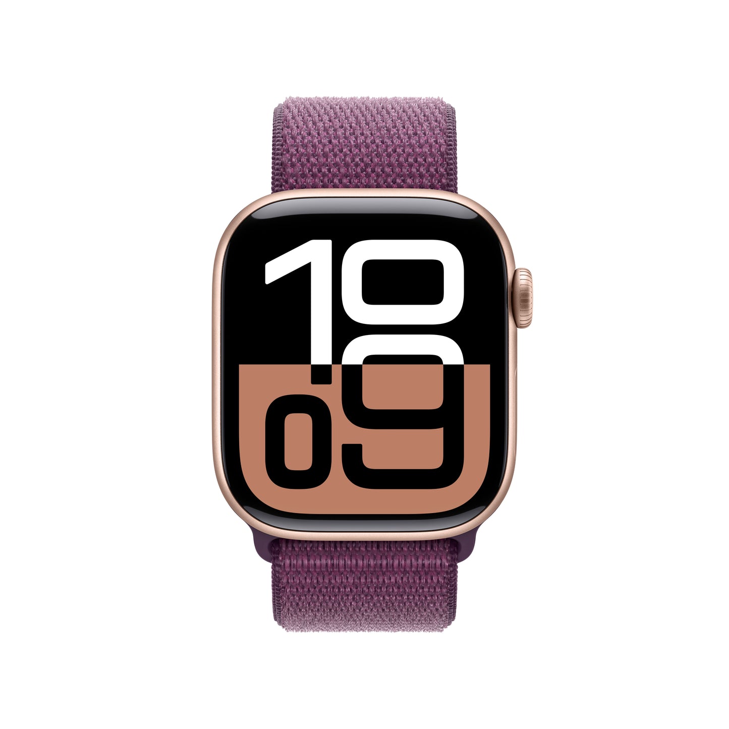Apple Watch Series 10 GPS 42mm Rose Gold Aluminium Case with Plum Sport Loop - iSTYLE BG