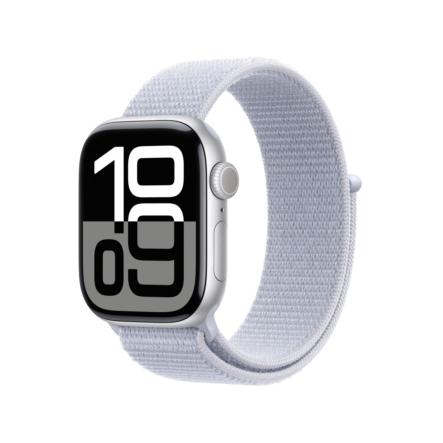 Apple Watch Series 10 GPS 42mm Silver Aluminium Case with Blue Cloud Sport Loop - iSTYLE BG
