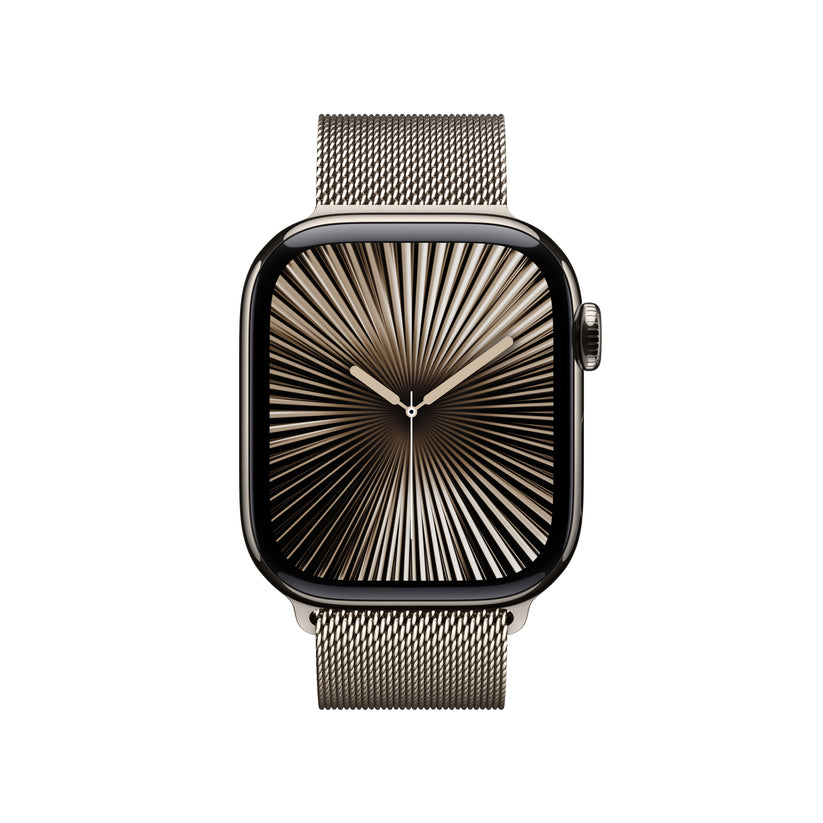 Apple Watch Series 10 GPS + Cellular 42mm Natural Titanium Case with Natural Milanese Loop - iSTYLE BG