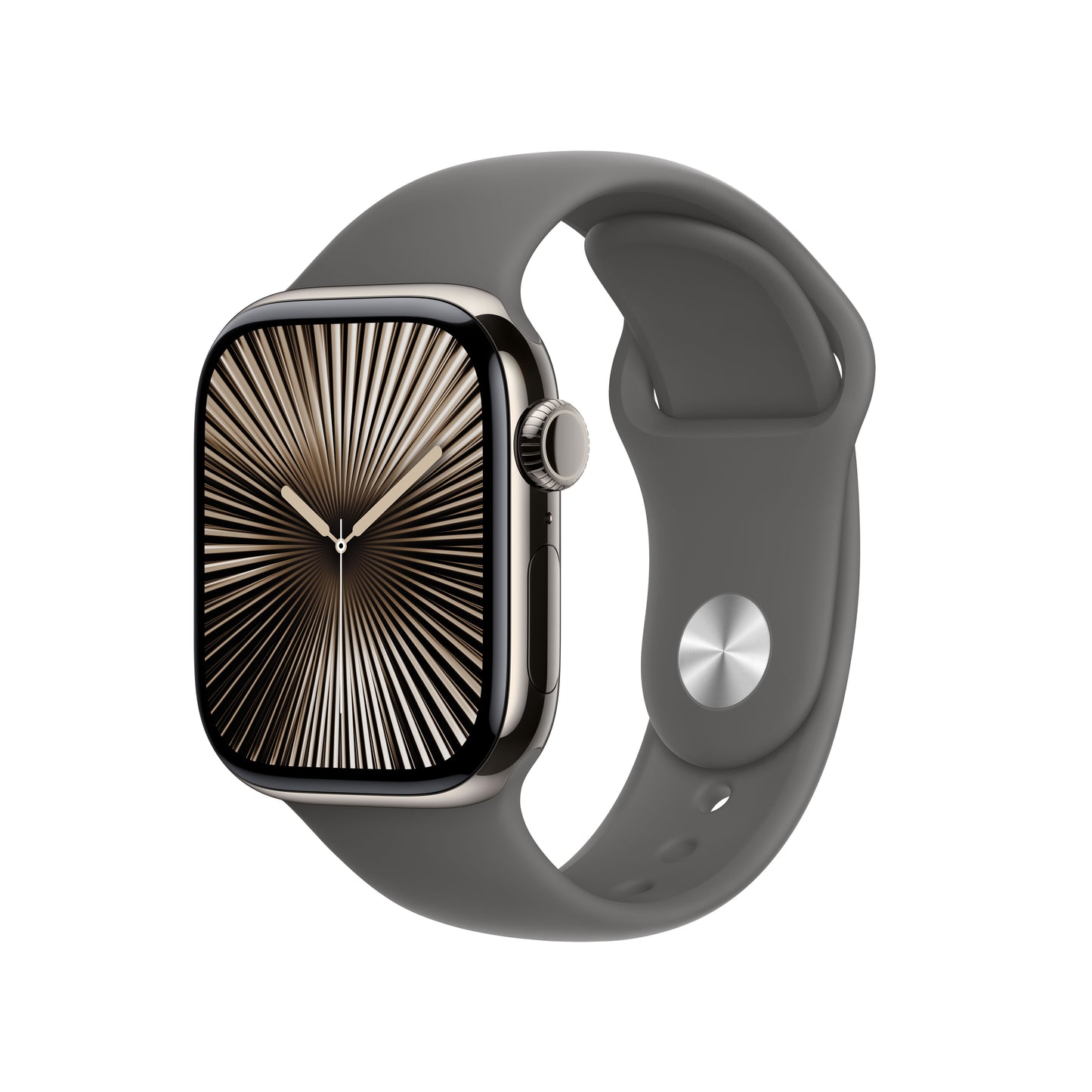 Apple Watch Series 10 GPS + Cellular 42mm Natural Titanium Case with Stone Grey Sport Band - S/M - iSTYLE BG