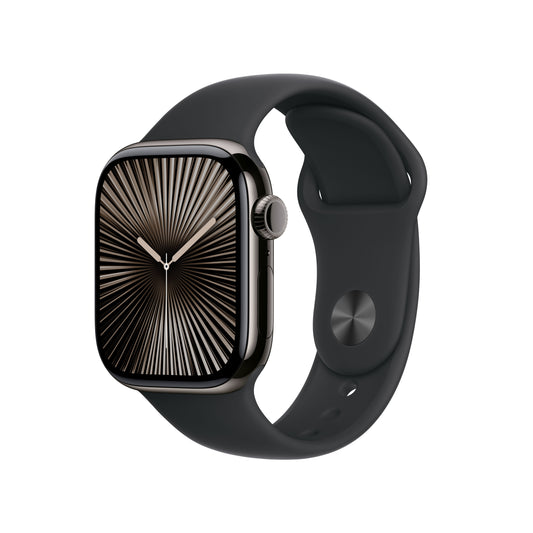 Apple Watch Series 10 GPS + Cellular 42mm Slate Titanium Case with Black Sport Band - M/L - iSTYLE BG