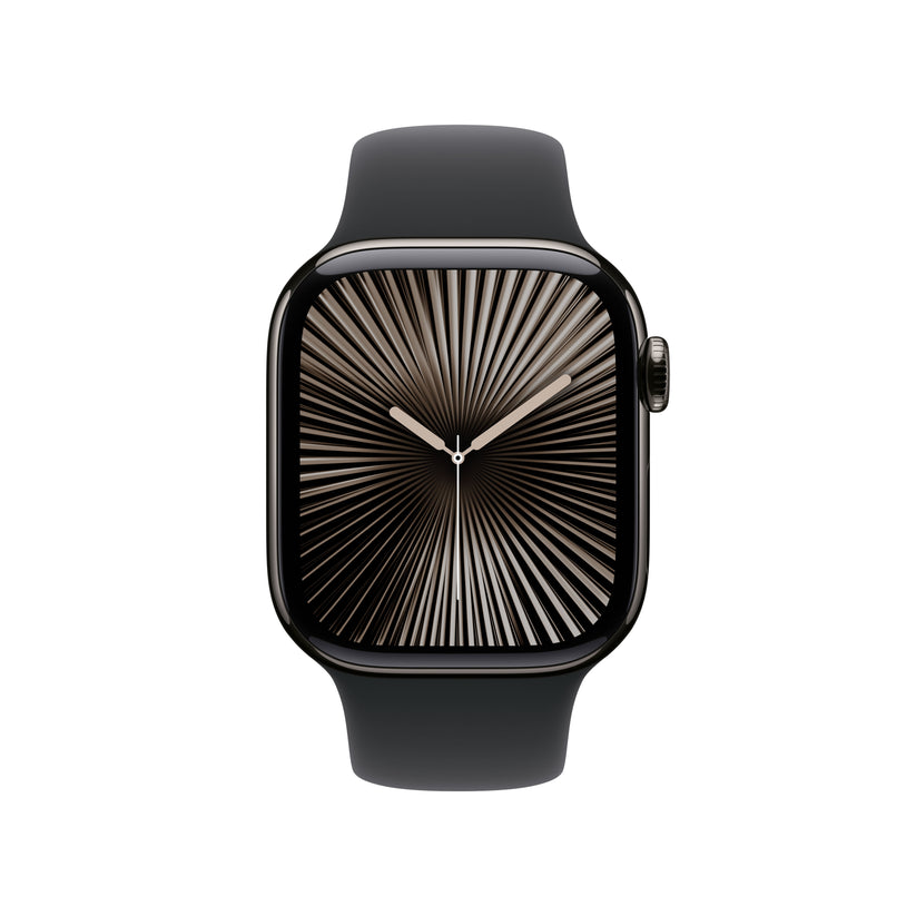 Apple Watch Series 10 GPS + Cellular 42mm Slate Titanium Case with Black Sport Band - M/L - iSTYLE BG