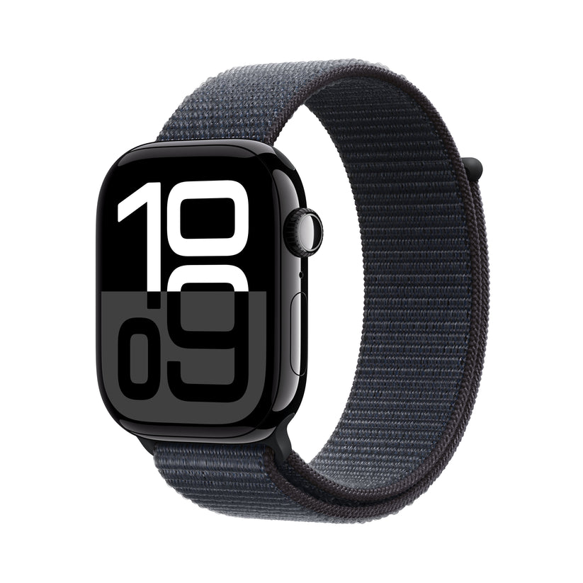 Apple Watch Series 10 GPS 46mm Jet Black Aluminium Case with Ink Sport Loop - iSTYLE BG
