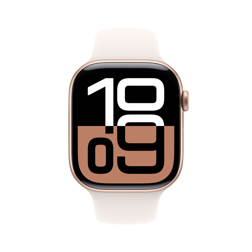 Apple Watch Series 10 GPS 46mm Rose Gold Aluminium Case with Light Blush Sport Band - S/M - iSTYLE BG