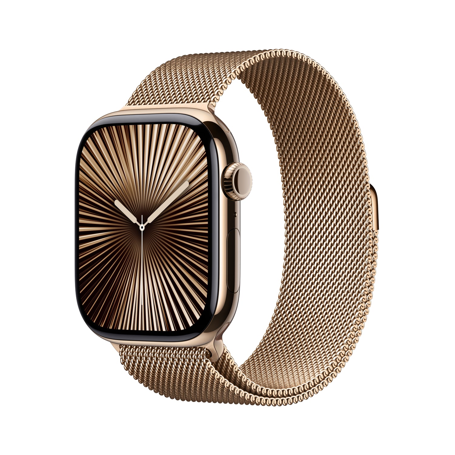 Apple Watch Series 10 GPS + Cellular 46mm Gold Titanium Case with Gold Milanese Loop - M/L - iSTYLE BG