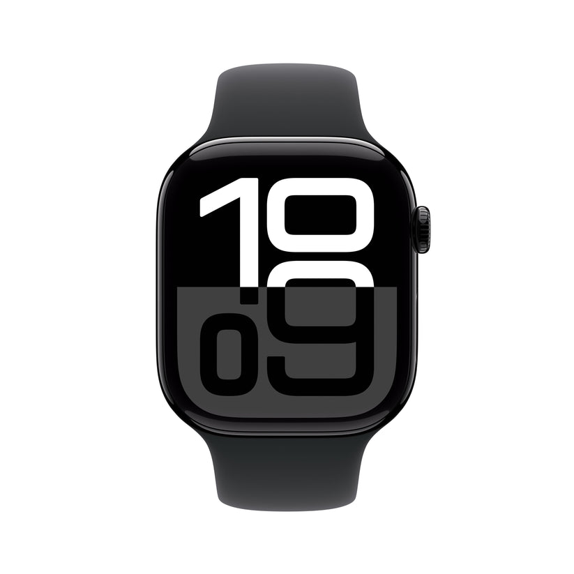 Apple Watch Series 10 GPS + Cellular 46mm Jet Black Aluminium Case with Black Sport Band - S/M - iSTYLE BG