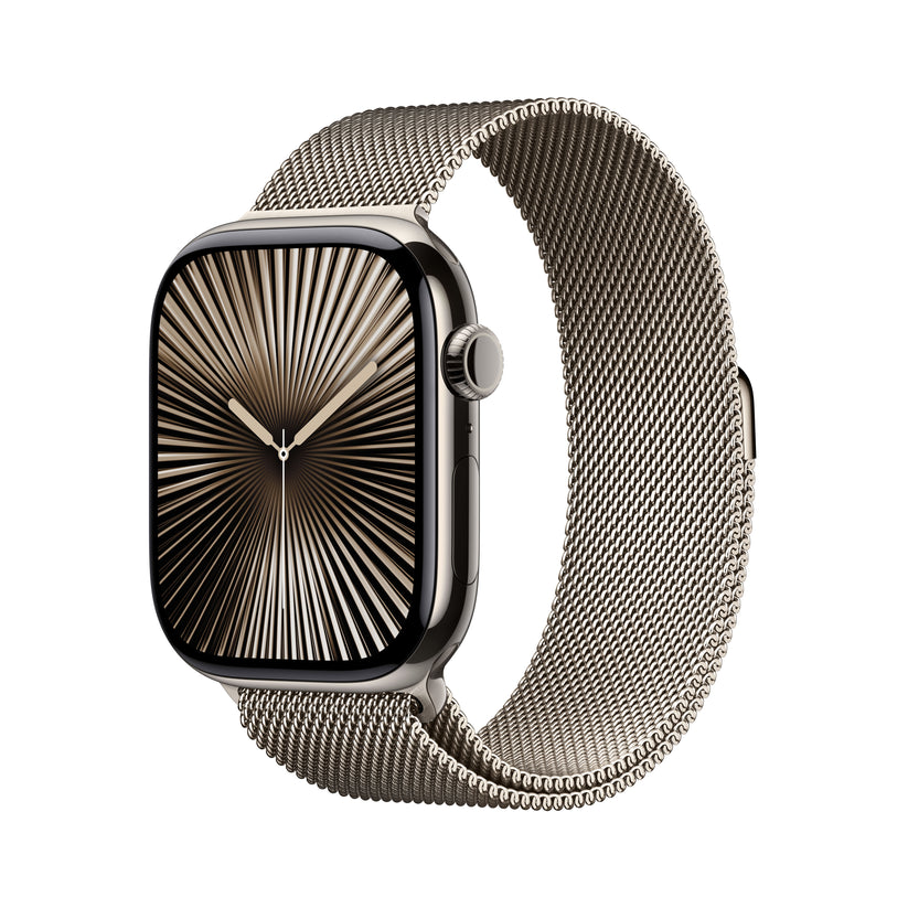 Apple Watch Series 10 GPS + Cellular 46mm Natural Titanium Case with Natural Milanese Loop - S/M - iSTYLE BG