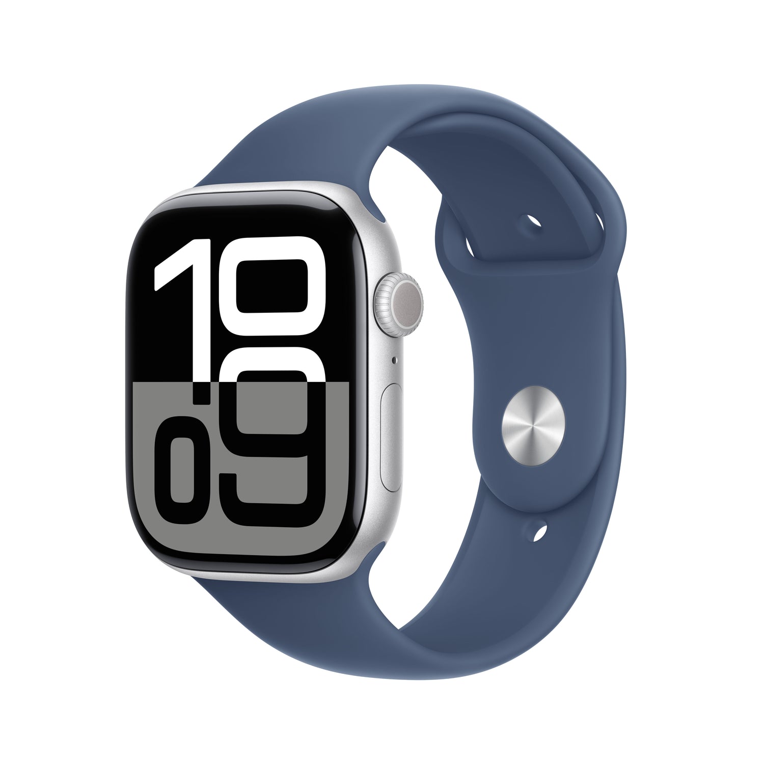 Apple Watch Series 10 GPS + Cellular 46mm Silver Aluminium Case with Denim Sport Band - S/M - iSTYLE BG