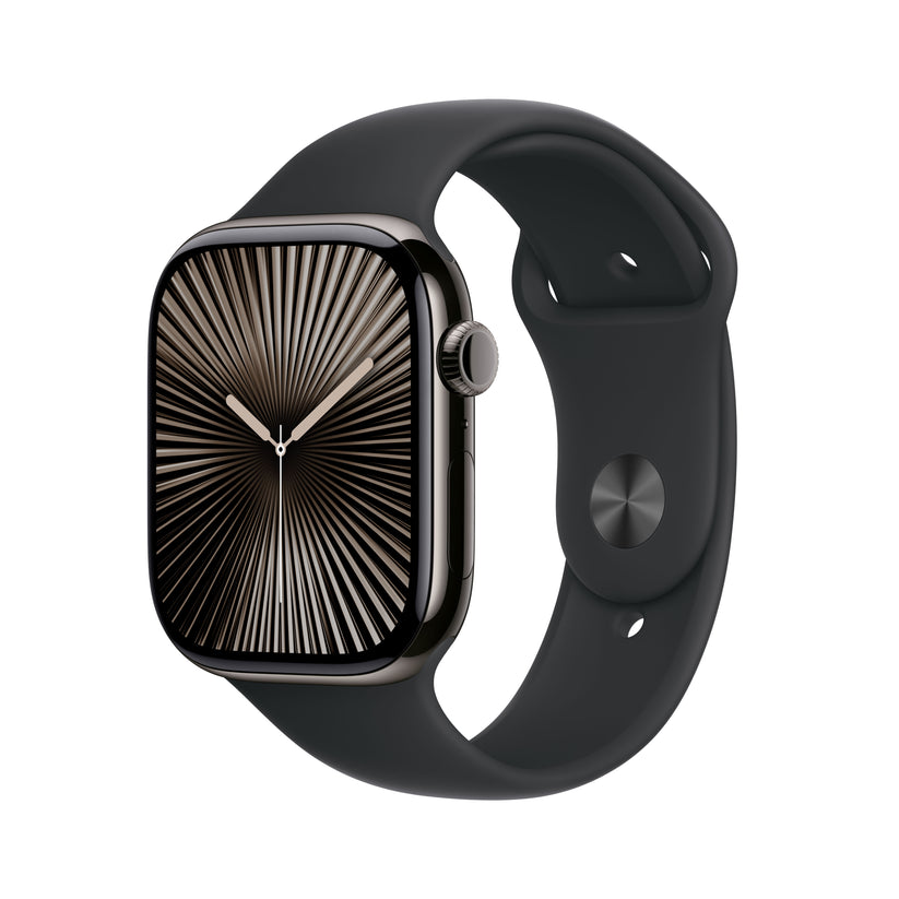 Apple Watch Series 10 GPS + Cellular 46mm Slate Titanium Case with Black Sport Band - M/L - iSTYLE BG