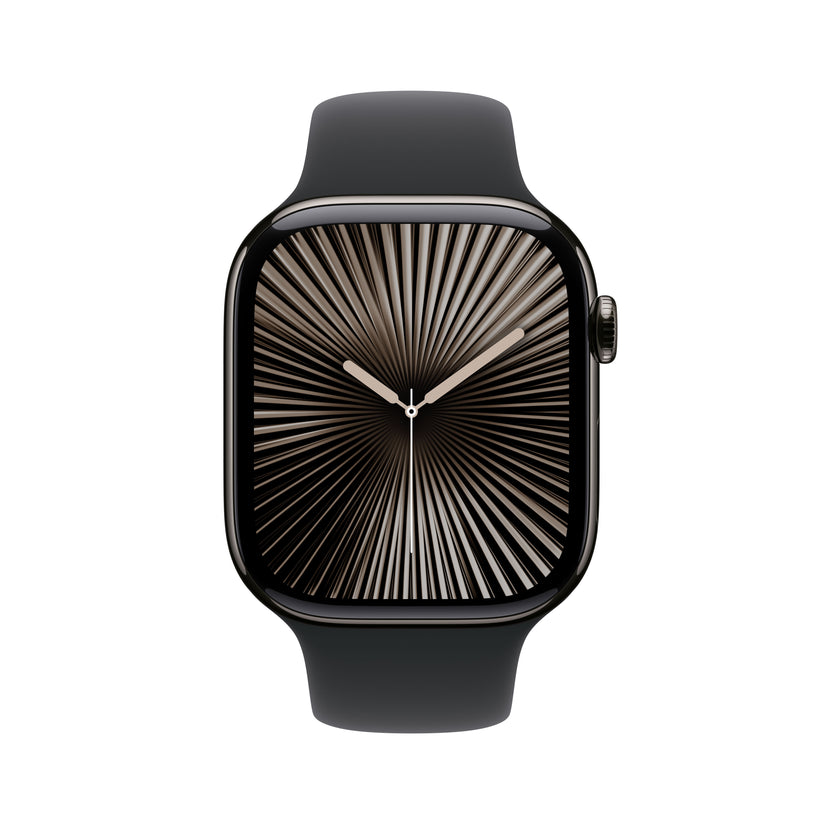 Apple Watch Series 10 GPS + Cellular 46mm Slate Titanium Case with Black Sport Band - M/L - iSTYLE BG