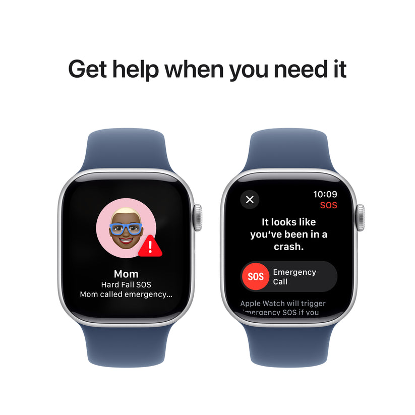 Apple Watch Series 10 GPS 42mm Silver Aluminium Case with Denim Sport Band - S/M - iSTYLE BG