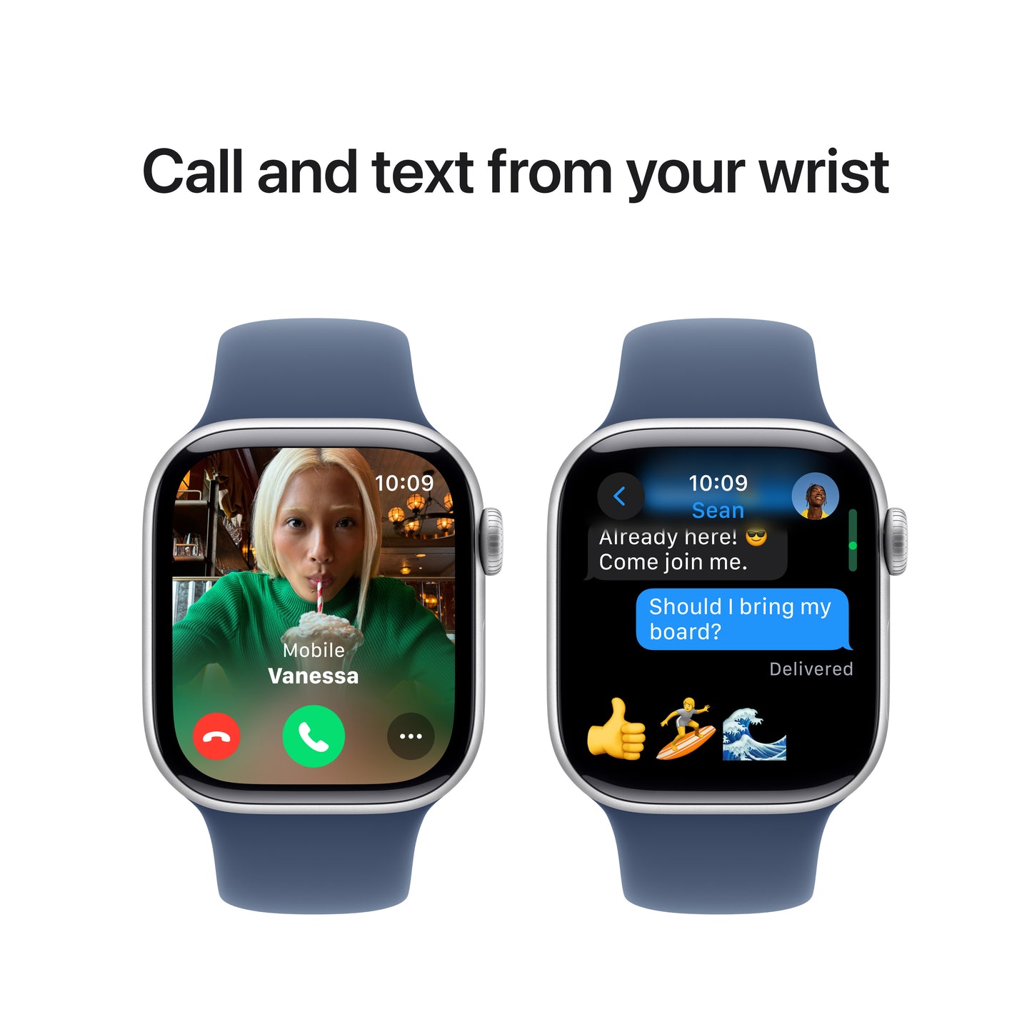Apple Watch Series 10 GPS 42mm Silver Aluminium Case with Denim Sport Band - S/M - iSTYLE BG