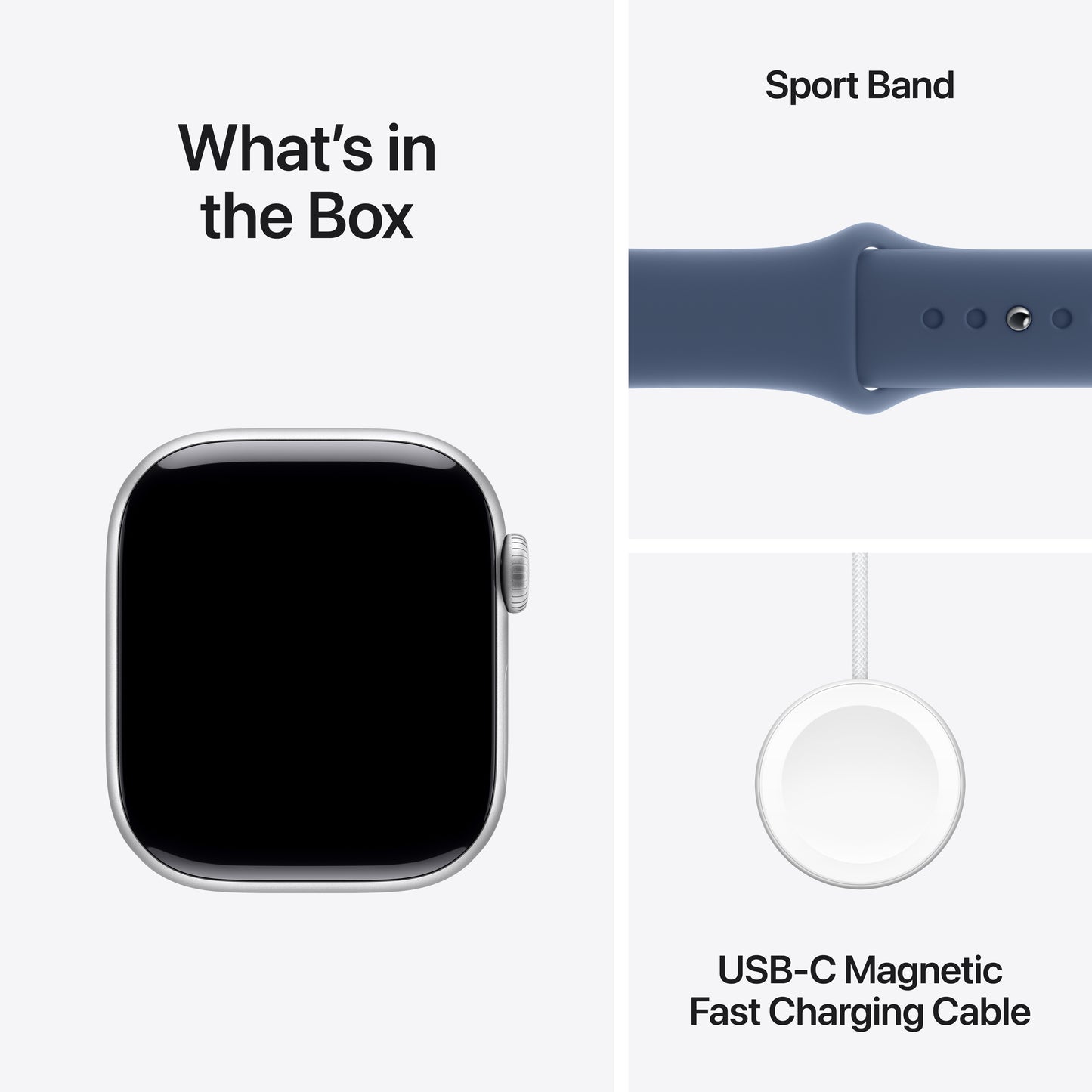 Apple Watch Series 10 GPS 42mm Silver Aluminium Case with Denim Sport Band - S/M - iSTYLE BG