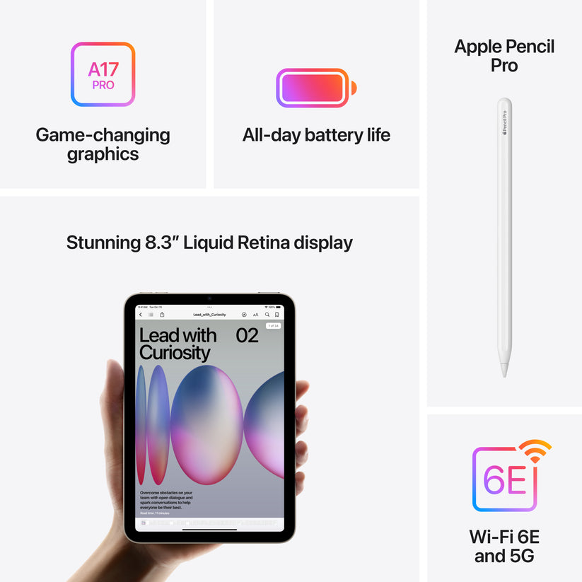 iPad mini Wi-Fi + Cellular 128GB - Purple (A17 Pro) - iSTYLE BG