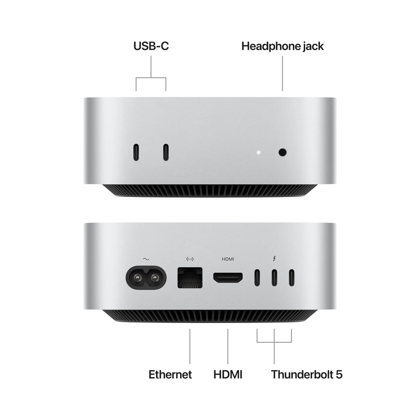 Mac mini: Apple M4 Pro chip with 12‑core CPU and 16‑core GPU, 512GB SSD - Silver - iSTYLE BG