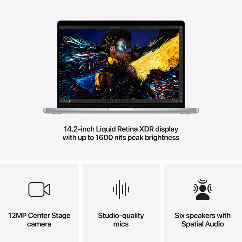 14-inch MacBook Pro: Apple M4 chip with 10-core CPU and 10-core GPU, 512GB SSD - Silver - iSTYLE BG