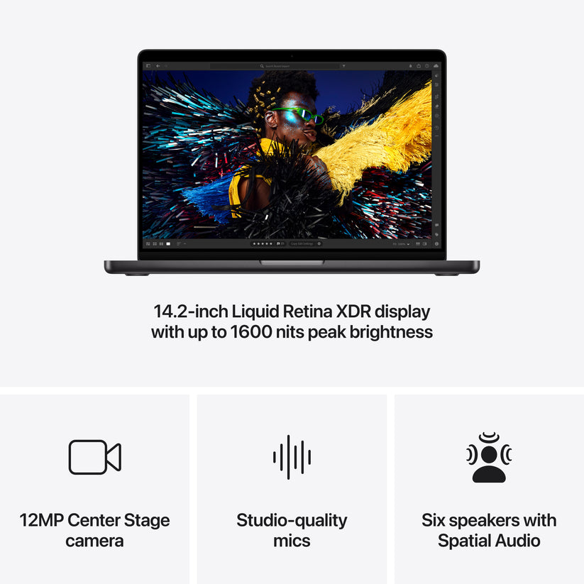 14-inch MacBook Pro: Apple M4 chip with 10-core CPU and 10-core GPU, 512GB SSD - Space Black - iSTYLE BG