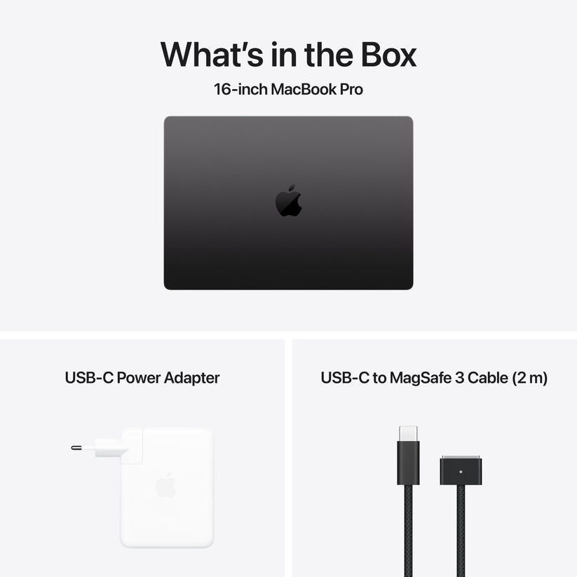 16-inch MacBook Pro: Apple M4 Pro chip with 14‑core CPU and 20‑core GPU, 512GB SSD - Space Black - iSTYLE BG