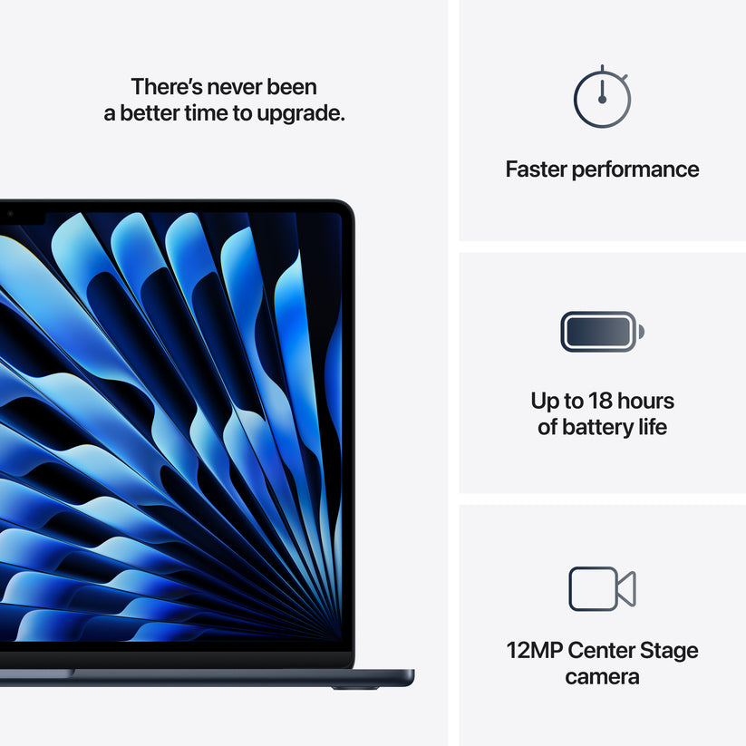 15-inch MacBook Air: Apple M4 chip with 10-core CPU and 10-core GPU, 512GB SSD - Midnight - iSTYLE BG