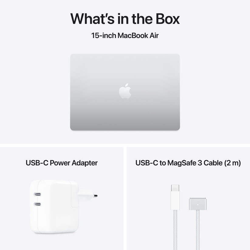 15-inch MacBook Air: Apple M4 chip with 10-core CPU and 10-core GPU, 256GB SSD - Silver - iSTYLE BG