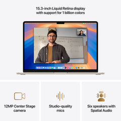 15-inch MacBook Air: Apple M4 chip with 10-core CPU and 10-core GPU, 256GB SSD - Starlight - iSTYLE BG
