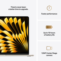 15-inch MacBook Air: Apple M4 chip with 10-core CPU and 10-core GPU, 256GB SSD - Starlight - iSTYLE BG