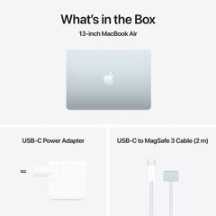 13-инчов MacBook Air: Apple M4 чип с 10-ядрен CPU и 10-ядрен GPU, 2TB SSD, 32GB RAM, German - Sky Blue CTO