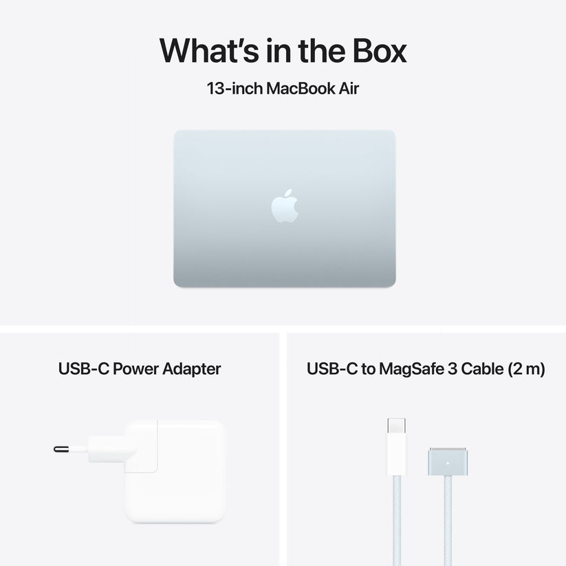 13-инчов MacBook Air: Apple M4 чип с 10-ядрен CPU и 10-ядрен GPU, 1TB SSD, 32GB RAM, German - Sky Blue CTO