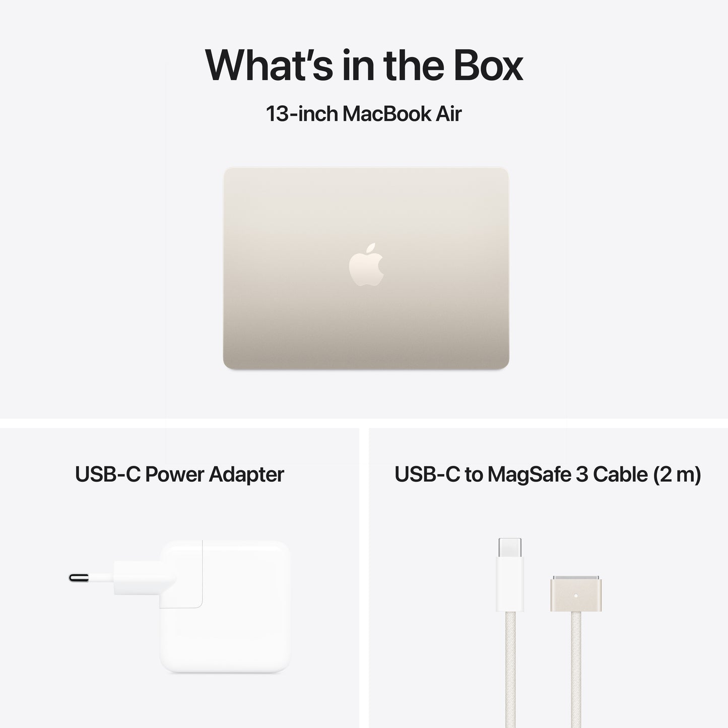 13-inch MacBook Air: Apple M4 chip with 10-core CPU and 8-core GPU, 256GB SSD - Starlight - iSTYLE BG