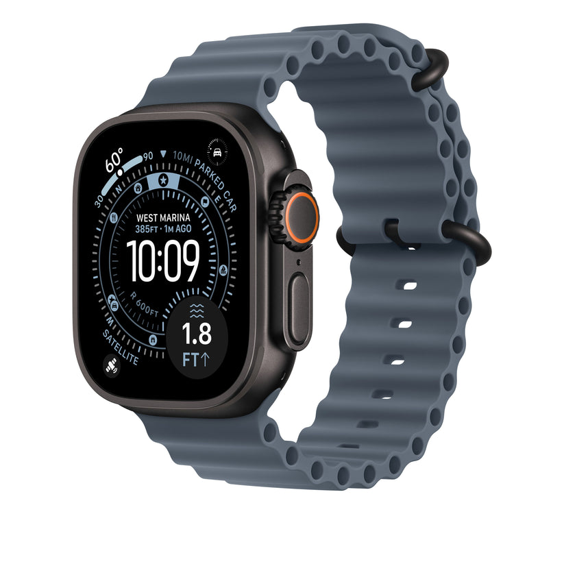 49mm Anchor Blue Ocean Band Extension - Black Titanium Finish - iSTYLE BG