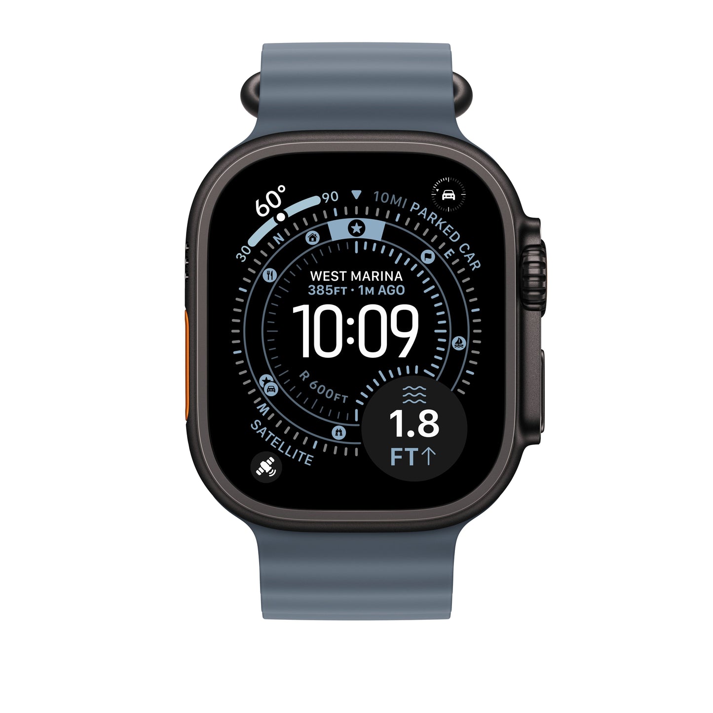 49mm Anchor Blue Ocean Band Extension - Black Titanium Finish - iSTYLE BG