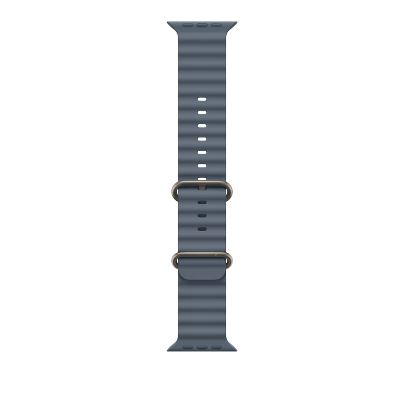 49mm Anchor Blue Ocean Band - Natural Titanium Finish - iSTYLE BG
