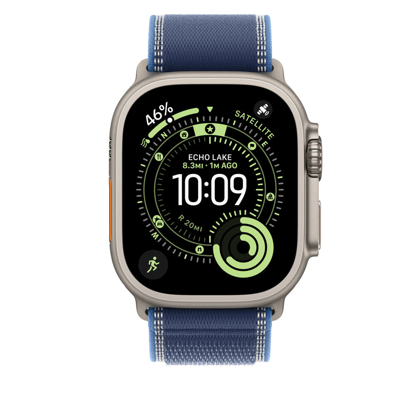 49mm Blue/Bright Blue Trail Loop – M/L - Natural Titanium Finish - iSTYLE BG